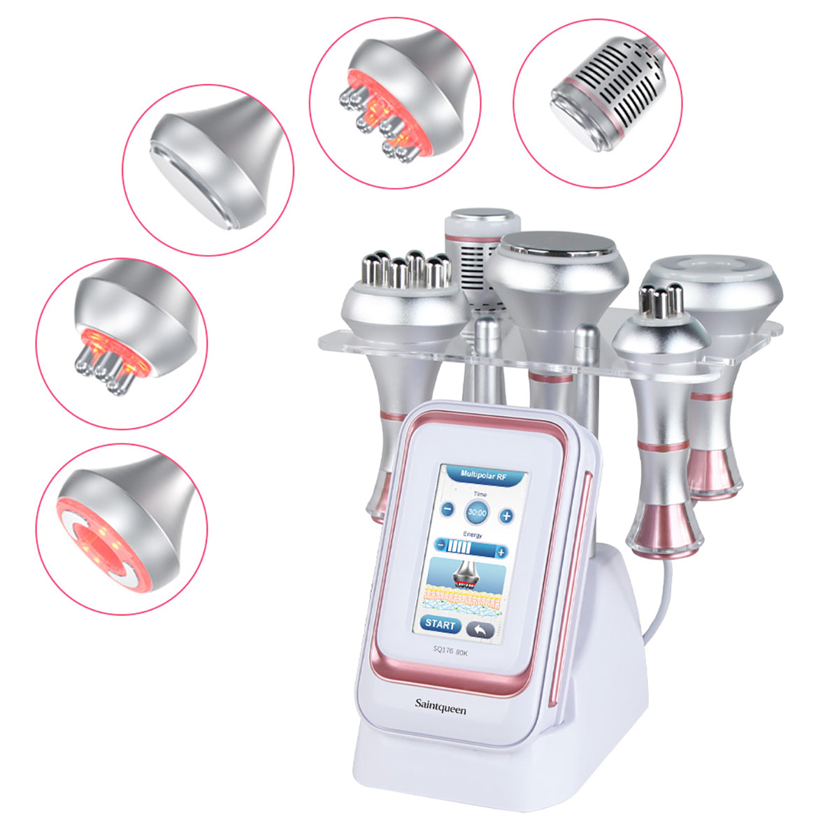 SQ176B Pro – urządzenie do kawitacji 80K 5 w 1 z RF, masażem próżniowym i chłodzeniem