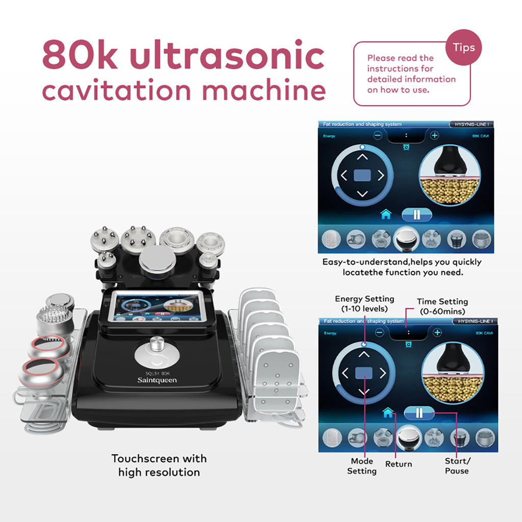 SQ154C Max – urządzenie do kawitacji 80K 11 w 1 z RF i panelami laserowymi