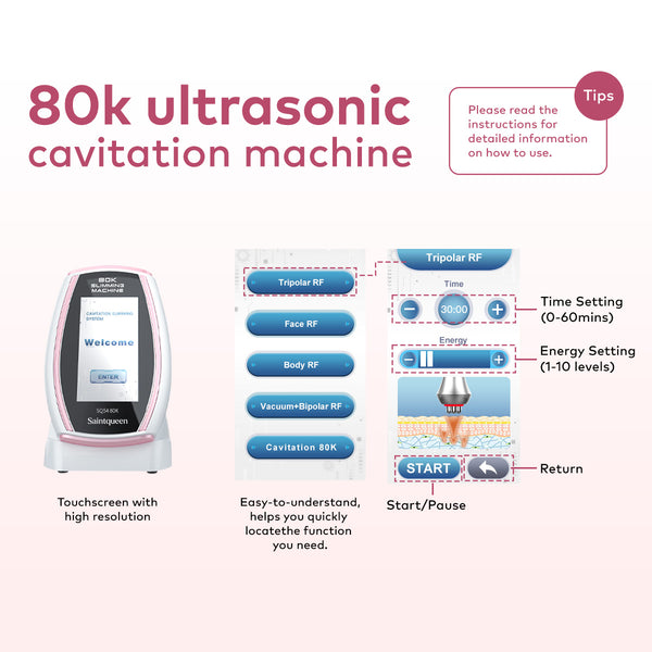 SQ54 Pro – urządzenie do kawitacji 80K 5 w 1 z RF i masażem próżniowym