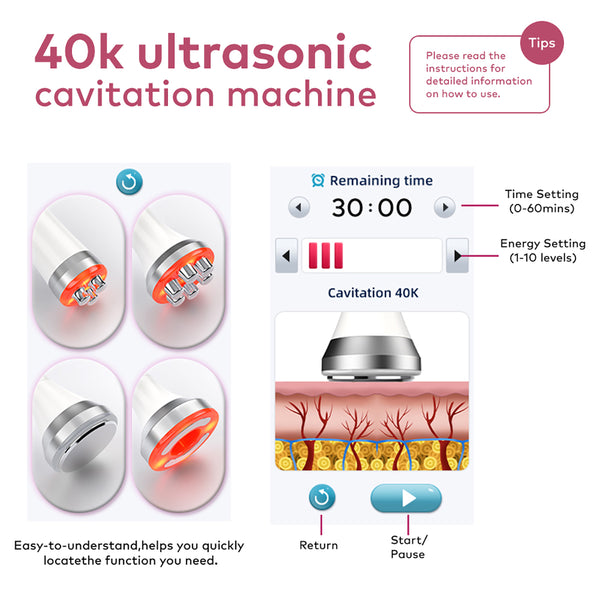 SQ169 Basic – urządzenie do kawitacji 40K 4 w 1 z RF i masażem próżniowym