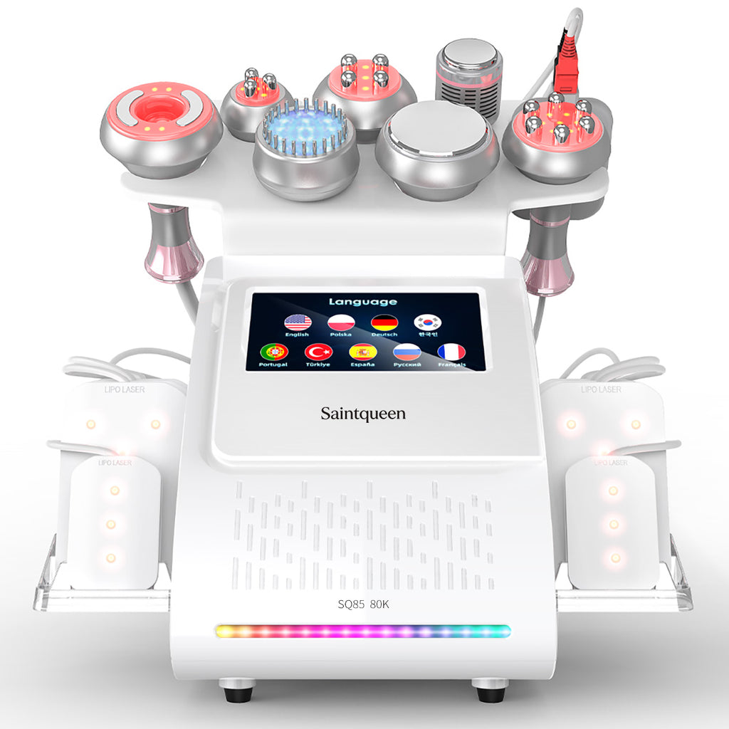 SQ85D Plus – urządzenie do kawitacji 80K 9 w 1 z RF, panelami laserowymi i chłodzeniem