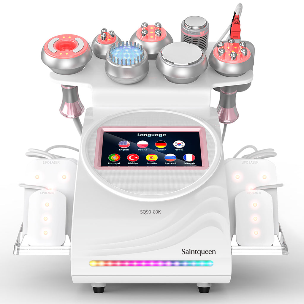 SQ90D Plus – urządzenie do kawitacji 80K 9 w 1 z RF, panelami laserowymi i chłodzeniem
