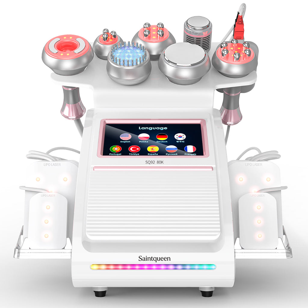 SQ92D Plus – urządzenie do kawitacji 80K 9 w 1 z RF, panelami laserowymi i chłodzeniem