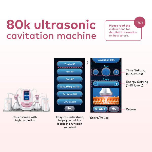 SQ95C Pro – urządzenie do kawitacji 80K 6 w 1 z RF i panelami laserowymi