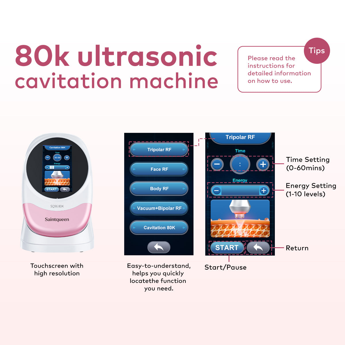 SQ96 Pro 5-w-1 — kawitacja 80K i RF Drugie zdjęcie produktu